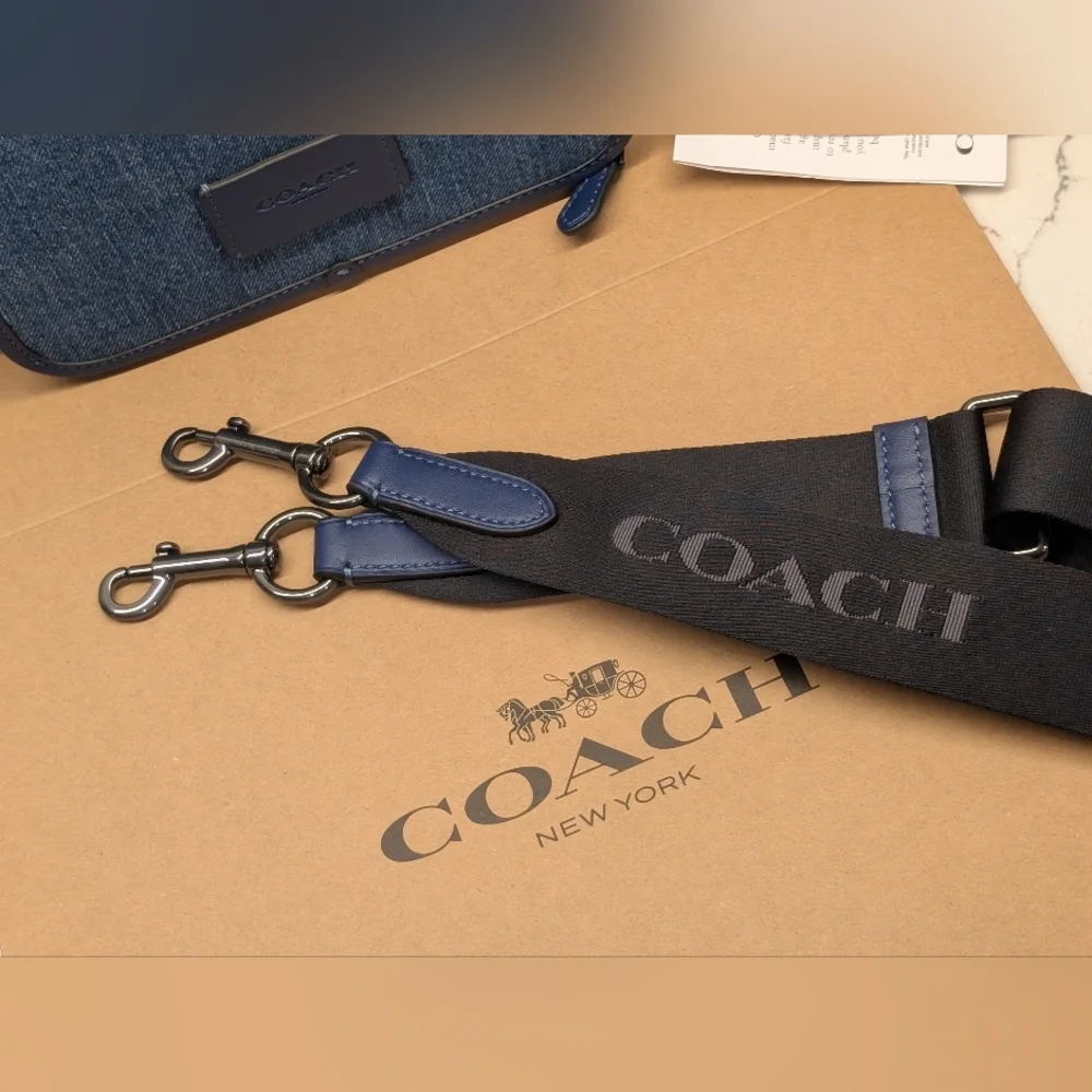Coach Wyatt Crossbody Bag - NWT - Denim/Blue 7.75x4.5 Inches - Picture 8 of 14